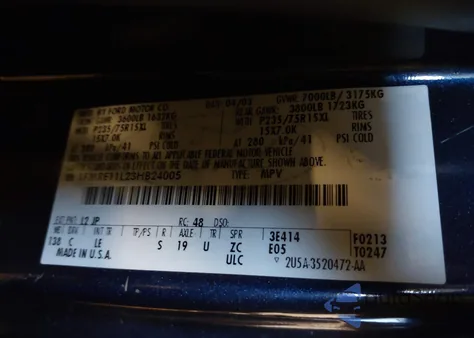 2003 Ford E-150 Chateau/Xl/Xlt from USA, damaged, VIN 1FMRE11L23HB24005